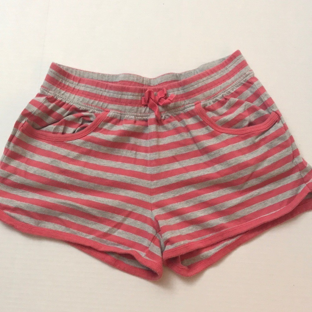 Crazy 8 Girl's Size XL (14) 100% Cotton Summer Striped Shorts Grey